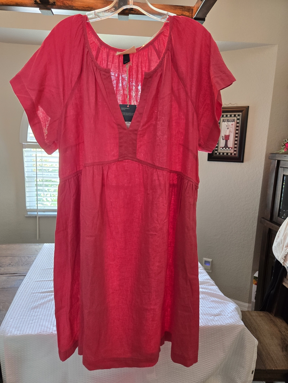 Universal Thread Bright Pink V-Neck Short Sleeve Dress XXL